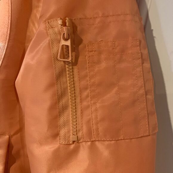 Rebel Vengeance Orange Bomber Jacket with Graphic Design - Picture 10 of 10